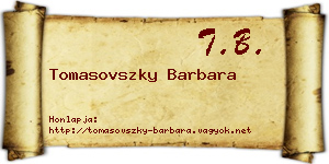 Tomasovszky Barbara névjegykártya