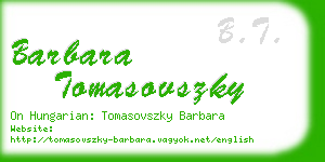 barbara tomasovszky business card